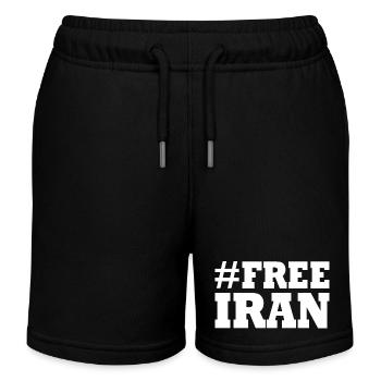 Free iran - Short de jogging enfant bio Stanley/Stella - noir - Devant