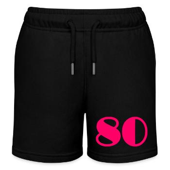 80. 80 YEARS. 80TH ANNIVERSARY. BIRTHDAY 80 YEARS. - Kids Organic Sweat Shorts by Stanley/Stella - black - Front