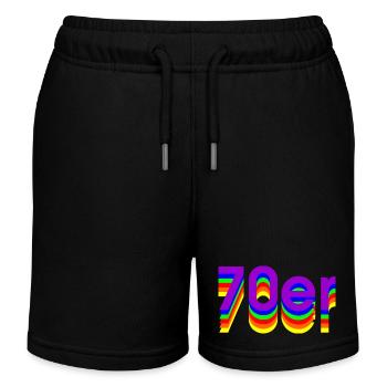 70s - Kids Organic Sweat Shorts by Stanley/Stella - black - Front