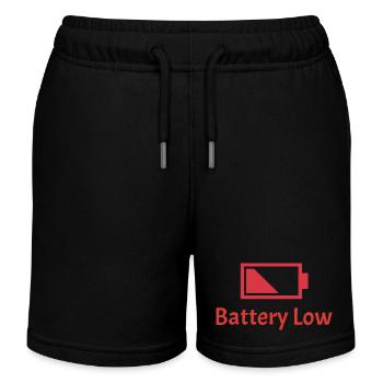 Battery Low - Kids Organic Sweat Shorts by Stanley/Stella - black - Front