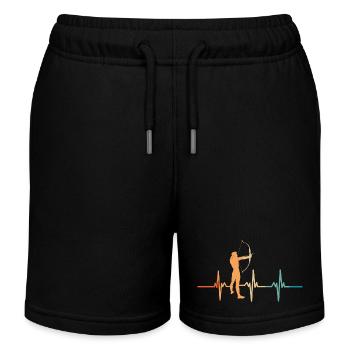 Herzschlag beim Bogenschießen - Kinder Organic Joggingshorts Mini Bolter von Stanley/Stella - Schwarz - Vorne