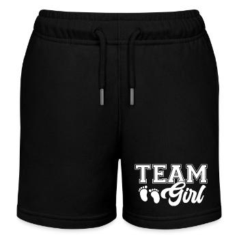 Team Girl, you're expecting a girl - Kids Organic Sweat Shorts by Stanley/Stella - black - Front