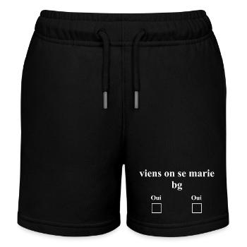 Komm, lass uns heiraten, gutaussehender Kerl - Kinder Organic Joggingshorts Mini Bolter von Stanley/Stella - Schwarz - Vorne