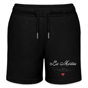 The Bride Rings-The Bride-to-be - Kids Organic Sweat Shorts by Stanley/Stella - black - Front