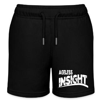 bday geek wise decisions humor mind mind power - Kids Organic Sweat Shorts by Stanley/Stella - black - Front