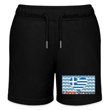I love Greece - Kids Organic Sweat Shorts by Stanley/Stella - black - Front