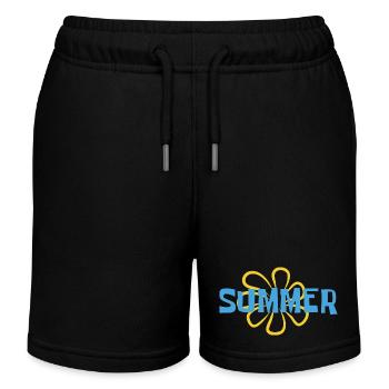 Summer - sun - holiday - good mood - Kids Organic Sweat Shorts by Stanley/Stella - black - Front