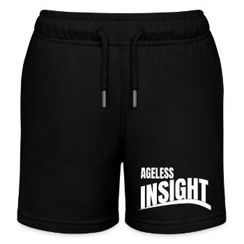 birthday present present happy geek fun mind - Kids Organic Sweat Shorts by Stanley/Stella - black - Front