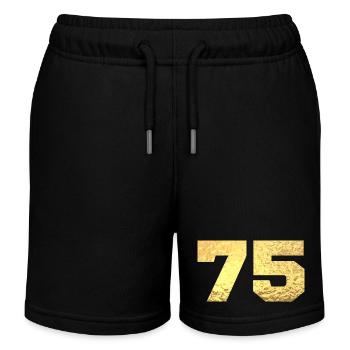 75 Gold Glitter - 75. Jahrestag - Kinder Organic Joggingshorts Mini Bolter von Stanley/Stella - Schwarz - Vorne