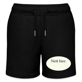 Nice Here Blank Template - Kids Organic Sweat Shorts by Stanley/Stella - black - Front