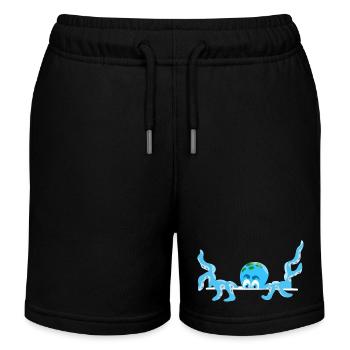 Neugierige Kranke schaut rein - Kinder Organic Joggingshorts Mini Bolter von Stanley/Stella - Schwarz - Vorne