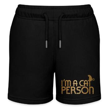 I'm a cat person - Kids Organic Sweat Shorts by Stanley/Stella - black - Front