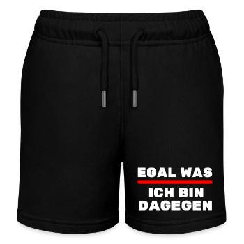 Egal was ich bin Dagegen Politisch uninteressiert - Kinder Organic Joggingshorts Mini Bolter von Stanley/Stella - Schwarz - Vorne