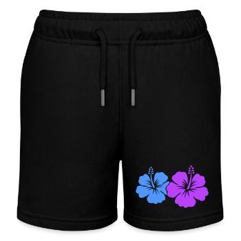 Hibiscus Flower - Kids Organic Sweat Shorts by Stanley/Stella - black - Front