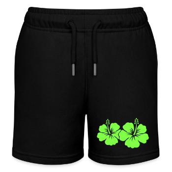 Hibiscus Flower - Kids Organic Sweat Shorts by Stanley/Stella - black - Front