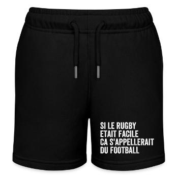 If Rugby Were Easy It Would Be Called Football - Kids Organic Sweat Shorts by Stanley/Stella - black - Front