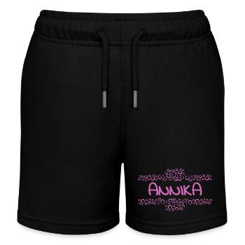 First name Annika - Kids Organic Sweat Shorts by Stanley/Stella - black - Front