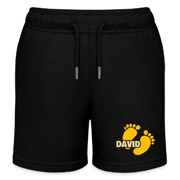David als Geburt - Kinder Organic Joggingshorts Mini Bolter von Stanley/Stella - Schwarz - Vorne