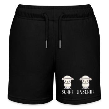 Schaf Unschaf lustiges cooles Geschenk - Kinder Organic Joggingshorts Mini Bolter von Stanley/Stella - Schwarz - Vorne