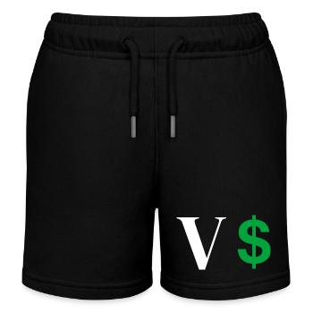 Buchstabe v Dollar - Kinder Organic Joggingshorts Mini Bolter von Stanley/Stella - Schwarz - Vorne