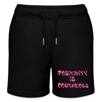 Positivity Is Contagious – Spread - Kids Organic Sweat Shorts by Stanley/Stella - black - Front