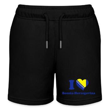 Ich liebe Bosnien und Herzegowina - Kinder Organic Joggingshorts Mini Bolter von Stanley/Stella - Schwarz - Vorne
