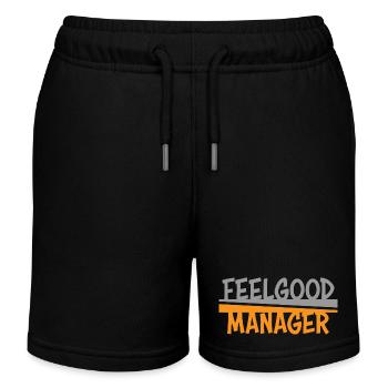 Feelgood Manager grau orange - Kinder Organic Joggingshorts Mini Bolter von Stanley/Stella - Schwarz - Vorne