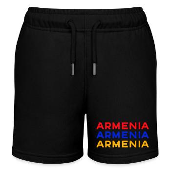 Armenia Dreifarbig Schrift-Design - Kinder Organic Joggingshorts Mini Bolter von Stanley/Stella - Schwarz - Vorne