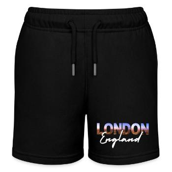 London Skyline Script England - Short de jogging enfant bio Stanley/Stella - noir - Devant