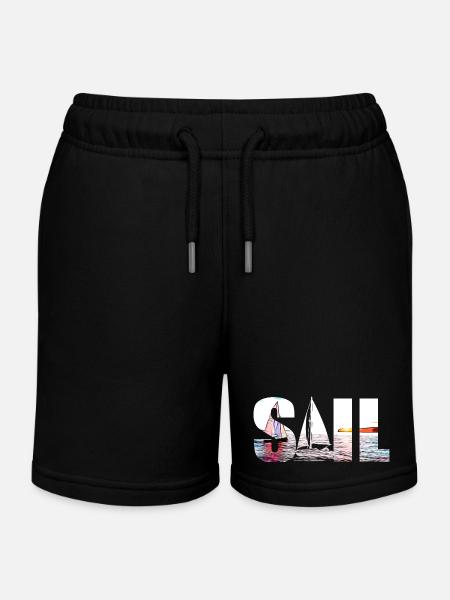 SAIL - Kids Organic Sweat Shorts by Stanley/Stella - black