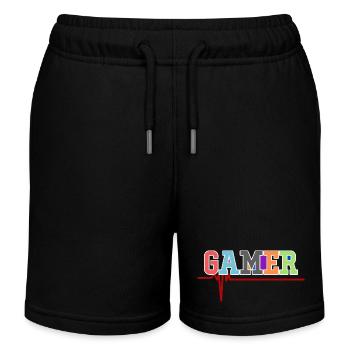 Gamer Gamer Herzschlag - Kinder Organic Joggingshorts Mini Bolter von Stanley/Stella - Schwarz - Vorne