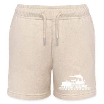 Dessin ferroviaire - Short de jogging enfant bio Stanley/Stella - écru doux - Devant