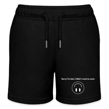 Spruch - Sorry, I'm late, I didn't want to come - Kinder Organic Joggingshorts Mini Bolter von Stanley/Stella - Schwarz - Vorne