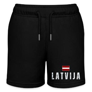 Drapeau de Lettonie, patriote letton - Short de jogging enfant bio Stanley/Stella - noir - Devant