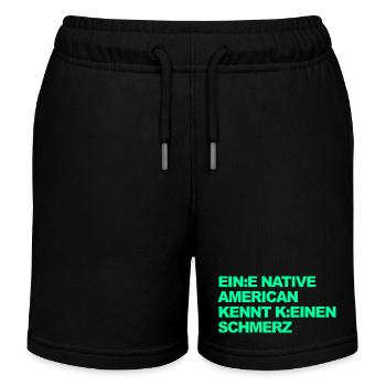 WOKE SATIRE: Ein Indianer kennt keinen Schmerz - Kinder Organic Joggingshorts Mini Bolter von Stanley/Stella - Schwarz - Vorne