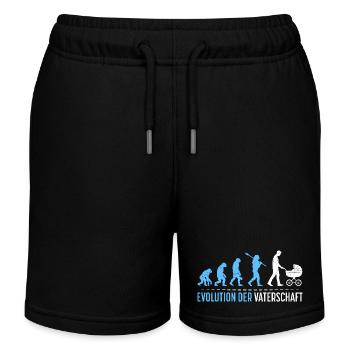 Werdender Vater EVOLUTION DER VATERSCHAFT Lustig - Kinder Organic Joggingshorts Mini Bolter von Stanley/Stella - Schwarz - Vorne