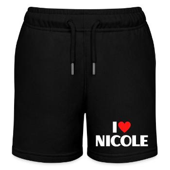 J'adore Nicole Red Heart Romantic Name Fan - Short de jogging enfant bio Stanley/Stella - noir - Devant