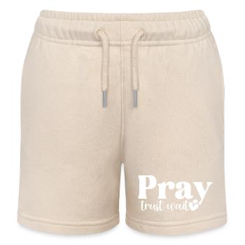Prier, faire confiance, attendre - Short de jogging enfant bio Stanley/Stella - écru doux - Devant