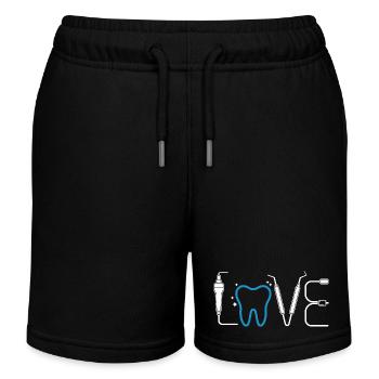 Zahnherz Love Dental - Kinder Organic Joggingshorts Mini Bolter von Stanley/Stella - Schwarz - Vorne