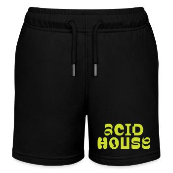 Acid House music logo design - Kids Organic Sweat Shorts by Stanley/Stella - black - Front