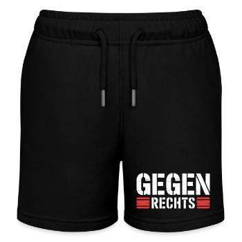 Gegen Rechts - Funny Antifa Spruch - Kinder Organic Joggingshorts Mini Bolter von Stanley/Stella - Schwarz - Vorne