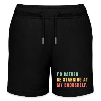 I prefer to stare at the bookshelf - Kids Organic Sweat Shorts by Stanley/Stella - black - Front