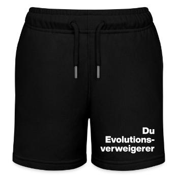 DU EVOLUTIONSVERWEIGERER. SARKASMUS, FRECH - Kinder Organic Joggingshorts Mini Bolter von Stanley/Stella - Schwarz - Vorne