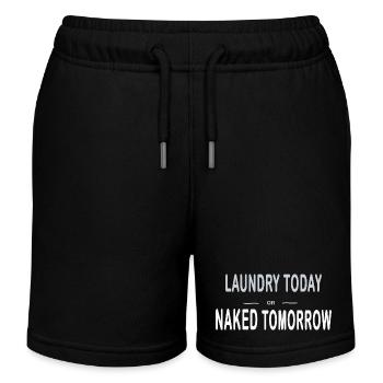 Lessive aujourd’hui ou nue demain – Faute de frappe - Short de jogging enfant bio Stanley/Stella - noir - Devant