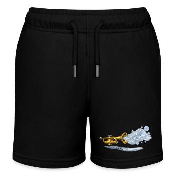 Éclatement en laiton aqua - Short de jogging enfant bio Stanley/Stella - noir - Devant