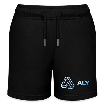 Aly Neon Triad Logo - Kids Organic Sweat Shorts by Stanley/Stella - black - Front