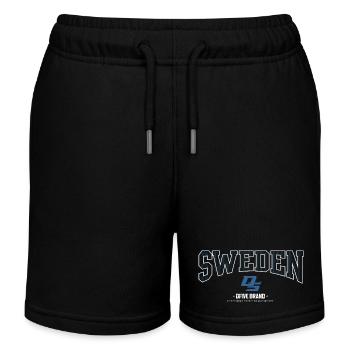 Sweden Streetwear Crest Blaumuster - Kinder Organic Joggingshorts Mini Bolter von Stanley/Stella - Schwarz - Vorne