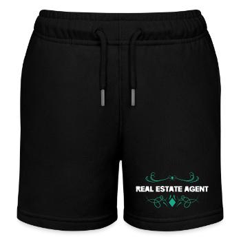 Immobilienagent Logo Vintage - Kinder Organic Joggingshorts Mini Bolter von Stanley/Stella - Schwarz - Vorne