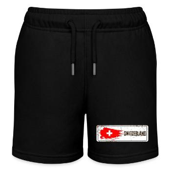 Switzerland - Kids Organic Sweat Shorts by Stanley/Stella - black - Front