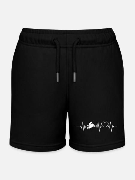 Retro moto heartbeat motocycliste biker - Short de jogging enfant bio Stanley/Stella - noir